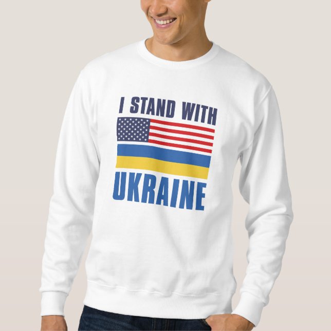 I Stand With Ukraine USA Sweatshirt (Front)