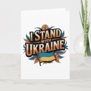 I Stand With Ukraine' Vintage Patriotic Support De Card