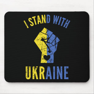 I Stand With Ukraine - Vintage Resist Protest Fist Mouse Mat