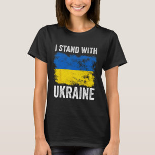 I Stand With Ukraine Vintage Ukrainian Flag Pride T-Shirt