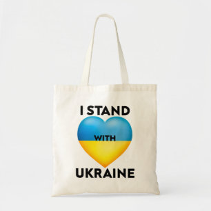 I Stand With Ukraine, We Support The Ukraine Tote Bag