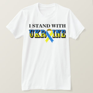 I STAND WITH UKRAINE with Peace Ribbon T-Shirt