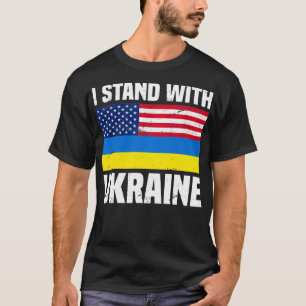 I Stand With Ukraine Women Men American Ukrainian T-Shirt