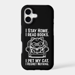I Stay Home I Read Books I Pet My Cat Funny Cat