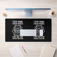 I Stay Home I Read Books I Pet My Cat Funny Cat