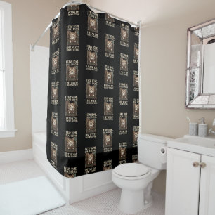 I Stay Home I Read Books I Pet My Cat Funny Cat Shower Curtain