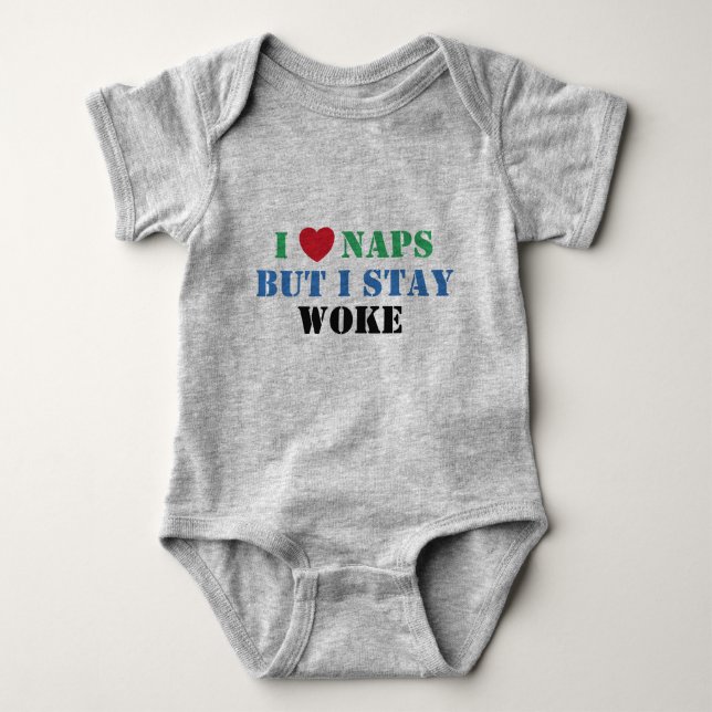 I Stay Woke (BLM back) Baby Bodysuit (Front)