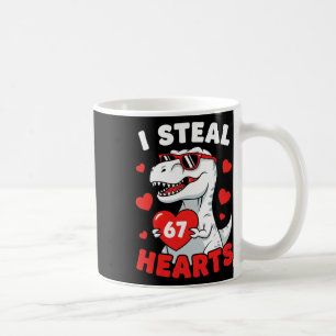I Steal 67 Hearts Funny 67 Valentine Dinosaur Men  Coffee Mug