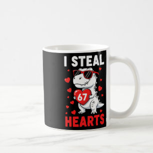 I Steal 67 Hearts Funny 67 Valentine Dinosaur Men  Coffee Mug