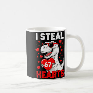I Steal 67 Hearts Funny 67 Valentine Dinosaur Men  Coffee Mug