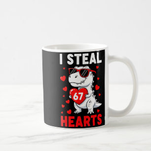 I Steal 67 Hearts Funny 67 Valentine Dinosaur Men  Coffee Mug