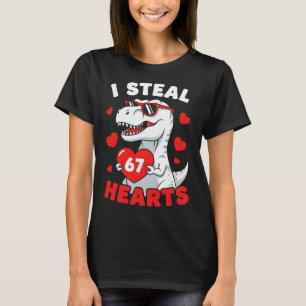 I Steal 67 Hearts Funny 67 Valentine Dinosaur Men  T-Shirt