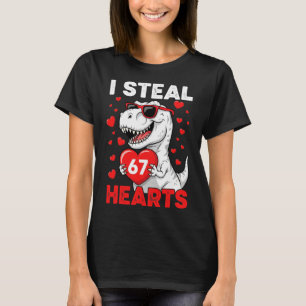 I Steal 67 Hearts Funny 67 Valentine Dinosaur Men  T-Shirt