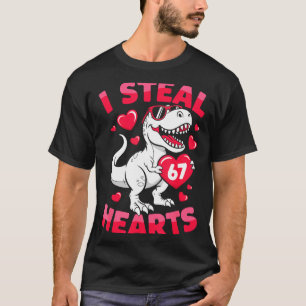 I Steal 67 Hearts Funny 67 Valentine Dinosaur Men  T-Shirt