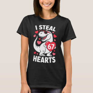 I Steal 67 Hearts Funny 67 Valentine Dinosaur Men  T-Shirt