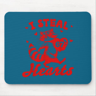 I Steal 67 Hearts Funny 67 Valentine Raccoon Men B Mouse Mat