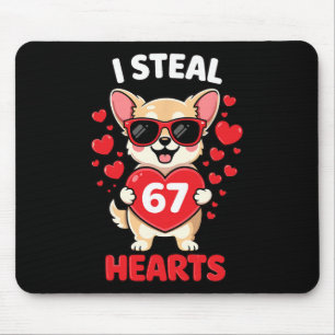 I Steal 67 Hearts Funny Chihuahua Valentine Design Mouse Mat