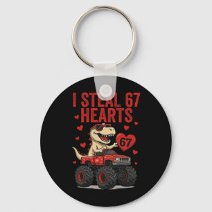 I Steal 67 Hearts T-rex Dino Truck Six Seven Valen Key Ring