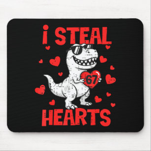I Steal 67 Hearts T-rex Six Seven Valentines Day B Mouse Mat