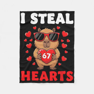 I Steal 67 Hearts Valentine’s Day 67 Meme 6 7 Capy Fleece Blanket