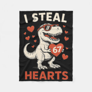 I Steal 67 Hearts Valentine’s Day Funny 6 7 Meme C Fleece Blanket