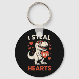 I Steal 67 Hearts Valentine’s Day Funny 6 7 Meme C Key Ring