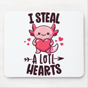 I Steal A Lotl Hearts Kawaii Axolotl Funny Valenti Mouse Mat