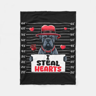 I Steal Cute Hearts Valentine's Day Cane Corso Own Fleece Blanket