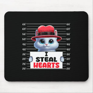 I Steal Cute Hearts Valentine's Day Cat Owner Fami Mouse Mat