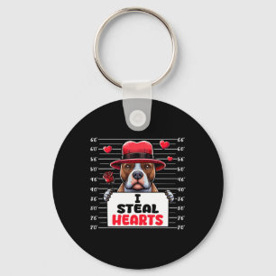 I Steal Cute Hearts Valentine's Day Pit Bull Owner Key Ring