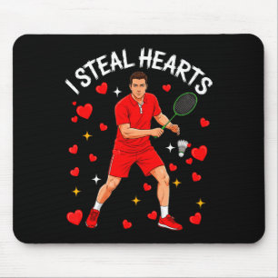 I Steal Cute Hearts Valentines Day Playing Badmint Mouse Mat