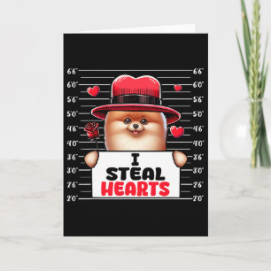 I Steal Cute Hearts Valentine's Day Pomeranian Own Card