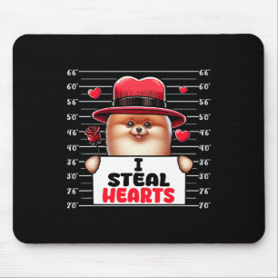 I Steal Cute Hearts Valentine's Day Pomeranian Own Mouse Mat