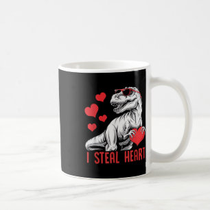 I Steal Heart T-rex Dinosaur Valentine Kids Boys Coffee Mug