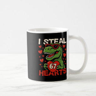 I Steal Hearts 67 Funny Valentine T-rex Dinosaur M Coffee Mug