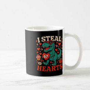 I Steal Hearts 67 Funny Valentine T-rex Dinosaur M Coffee Mug