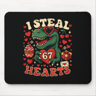I Steal Hearts 67 Funny Valentine T-rex Dinosaur M Mouse Mat