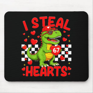 I Steal Hearts 67 Valentine’s Day 67 Dinosaur T-re Mouse Mat