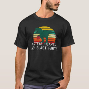 I steal hearts and blast farts dinosaur rex Valent T-Shirt