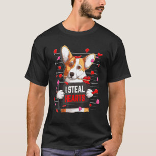 I Steal Hearts Corgi Dog Owners Happy Valentine's  T-Shirt
