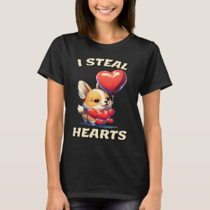 I Steal Hearts Corgi Dog Valentines Day Dog T-Shirt