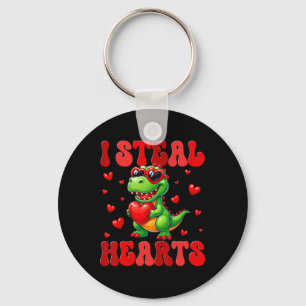 I Steal Hearts Cute Dinosaur Heart Valentine Toddl Key Ring