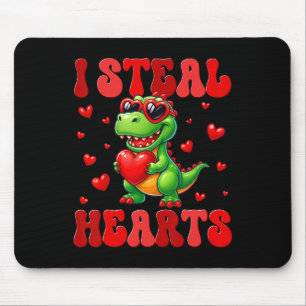 I Steal Hearts Cute Dinosaur Heart Valentine Toddl Mouse Mat