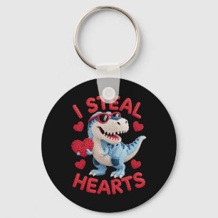I Steal Hearts Cute Dinosaur Outfit For Kids Valen Key Ring