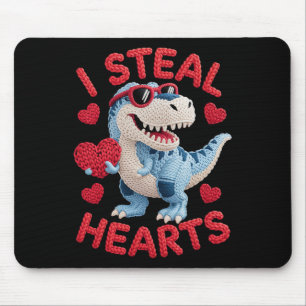 I Steal Hearts Cute Dinosaur Outfit For Kids Valen Mouse Mat
