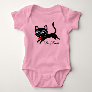 I Steal Hearts Cute Kitty Cat Gift Baby Bodysuit