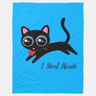 I Steal Hearts Cute Kitty Cat Gift Fleece Blanket