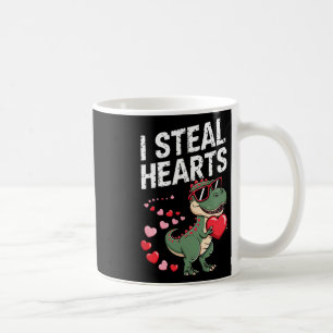 I Steal Hearts' Cute Valentine's Dinosaur T-rex Coffee Mug