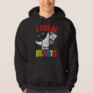I Steal Hearts Dinosaur Autism Awareness Toddler B Hoodie