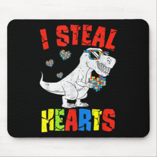 I Steal Hearts Dinosaur Autism Awareness Toddler B Mouse Mat